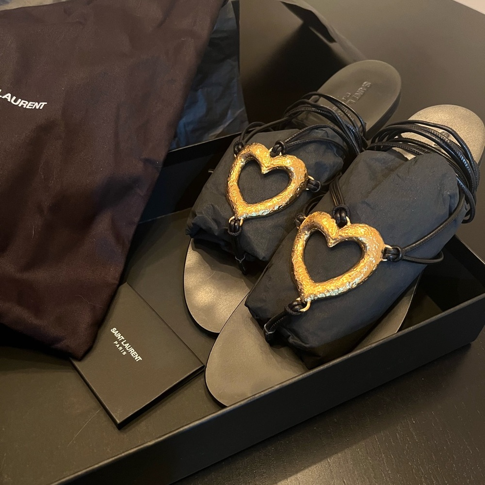 COPY - YSL gold heart gladiator sandals